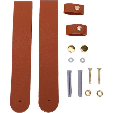 Pinces murales PU Boho 2 pièces pour rideau 17 cm avec anneaux et vis décoratives (1/5)