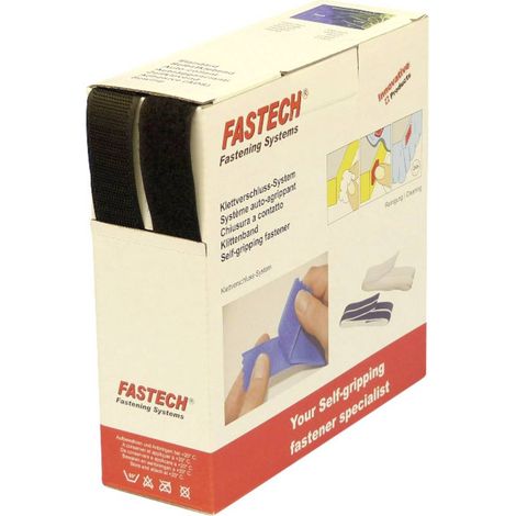 FASTECH® B25-STD999910 Bande auto-agrippante à coudre partie velours et partie agrippante (L x l) 10 m x 25 mm noir 10 m W565001 (1/2)