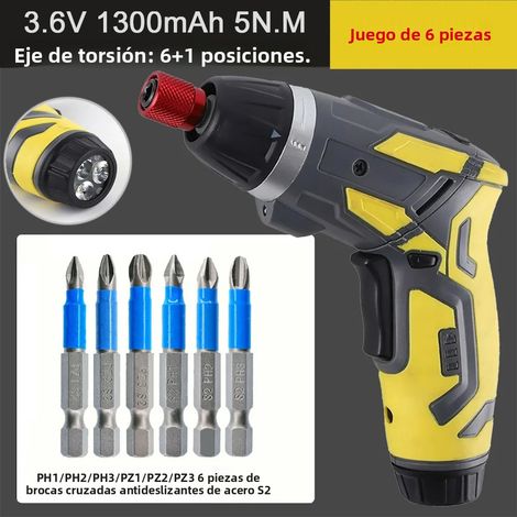 (Ensemble de 6 pièces) Jeu de tournevis électrique sans fil rechargeable 4,2 V (1/5)