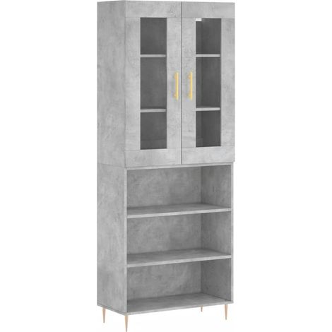 Credenza buffet cassettiera mobile contenitore organizer cucina soggiorno soggiorno alto 69,5 x 34 x 180 cm derivati del legno grigio 020034629