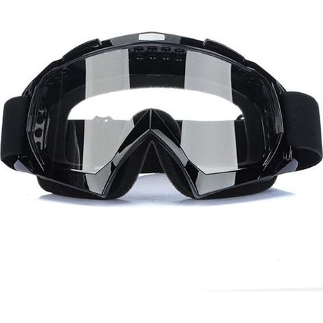 Gafas de moto transparentes con protección UV y antivaho - Negras
