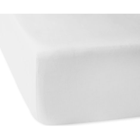 Satin-Spannbettlaken 200x220 weiß 603
