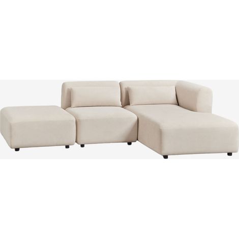 Divano componibile chaise longue destra in 2 pezzi con pouf Fogler SKLUM            
