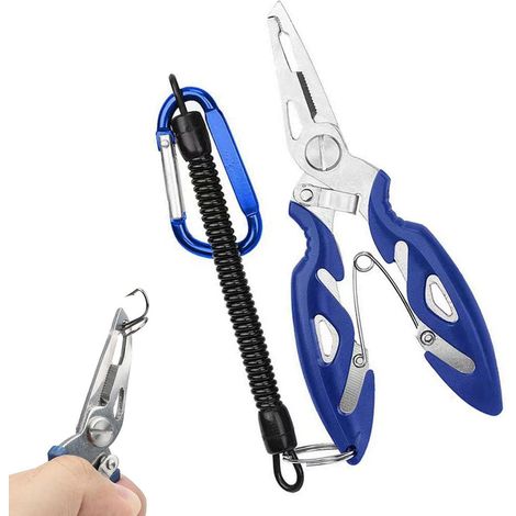 1 Pièces Pince de Pêche, Pinces Multifonctions à Anneaux Fendus, Pinces de Pêche Portables avec, pour Couper Les Pointes D'hameçon, Ouvrir Les Anneaux de Connexion (1/5)