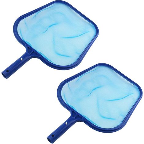 Lot de 2 épuisettes de piscine, accessoires et produits de nettoyage pour piscine, râteau à feuilles en maille. (1/5)
