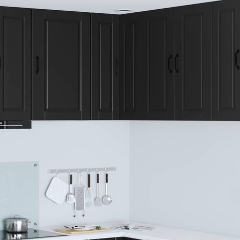 Küchenschrank mit Regal Schwarz 57 x 57 x 80 cm Holzwerkstoff