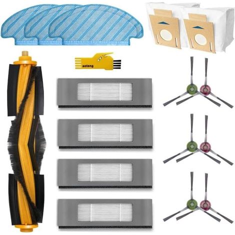Kit d'accessoires de Rechange pour ECOVACS DEEBOT N8+ ECOVACS Deebot Ozmo T8 Aivi T8+ T8 T8MAX yeedi vac Max yeedi vac Station Robot Aspirateur 16 Paquets de Brosse Principale, Filtre (1/4)