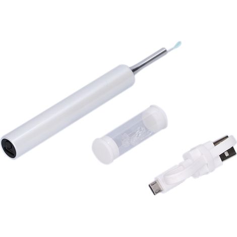 Nettoyeur d'oreille visuel sans fil WiFi endoscope USB silicone étanche IP67 2MP caméra HD kit avec étui et 4 embouts noir (1/5)