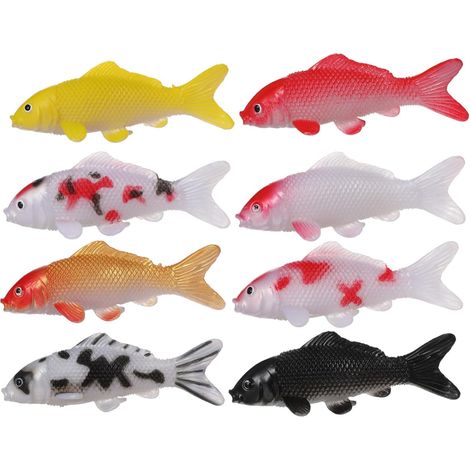 Poisson Artificiel Décoratif Koi Réaliste, Lot de 8 Pièces en PVC (1/5)
