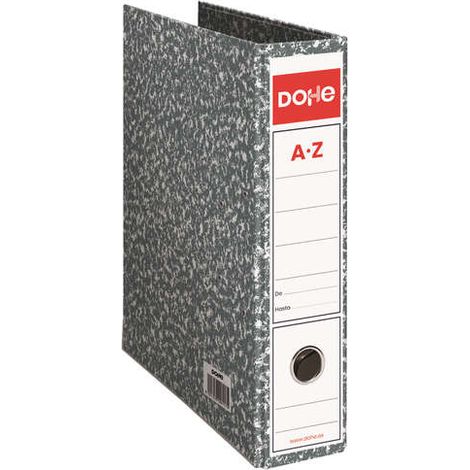 Dohe archivador gris jaspeado a4 - medidas 282x318x75mm - carton forrado con papel impreso - cantoneras metalicas - ollao y palanca de maxima calidad