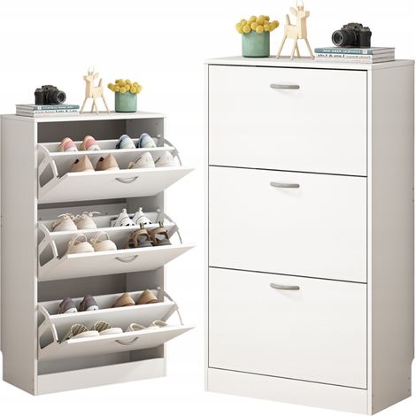 Schrank, Kommode, Schuhregal für den Flur, 3 Türen, modern, Loft, 110 cm (1/5)