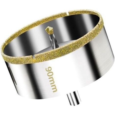 Scie cloche diamantée 90 mm avec guide de centrage. scie cloche pour carrelage avec revêtement diamanté. foret diamanté pour verre. carrelage. céramique. marbre. granit (1/4)