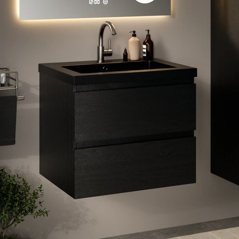 Badezimmermöbel Karo – 60 cm – Schwarzeiche – Schwarzes (1/4)