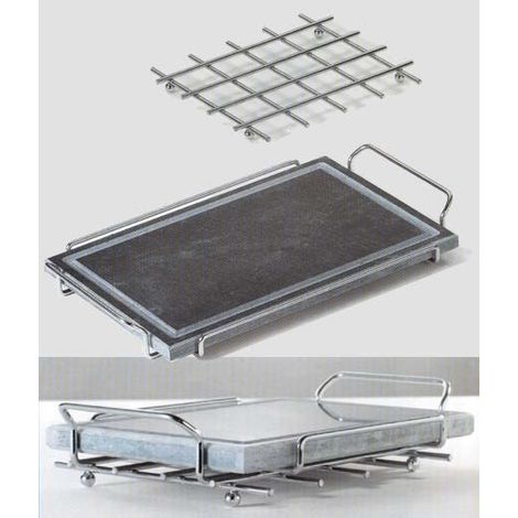 Ompagrill LF-36581 Barbecue Piastra Ollare+Supp. 25X33X3,5 (1/2)