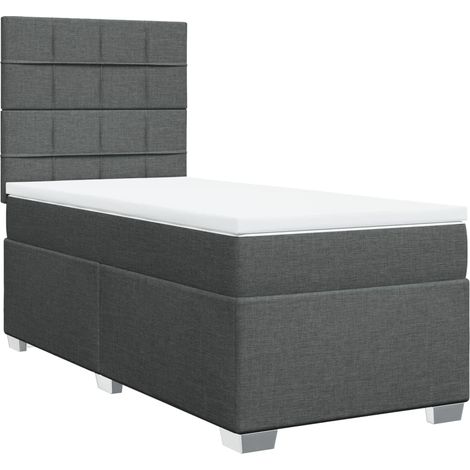 Maison Exclusive - Giroletto a Molle con Materasso Grigio Scuro 90x190 cm Tessuto