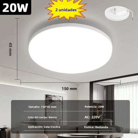 (Blanc froid 20W, lot de 2) Plafonnier LED rond moderne, éclairage PVC à économie d'énergie (1/5)