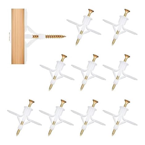 200 Pièces Cheville Placo Charge Lourde avec Vis,(100 Cheville Placo + 100 Vis Autoforeuse Beton),Chevilles pour Plaques de Plâtre,Vis pour Fixation sur Mur Placo,pour Murale Plaque de Plâtre (1/5)