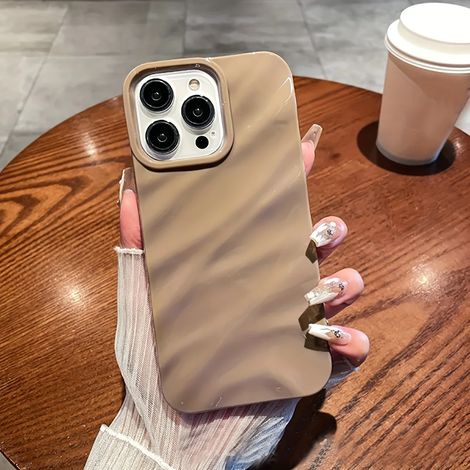Coque de téléphone souple en TPU texturé soie 6D ondulée (iPhone 11 Pro Max marron), résistante aux chocs. (1/5)
