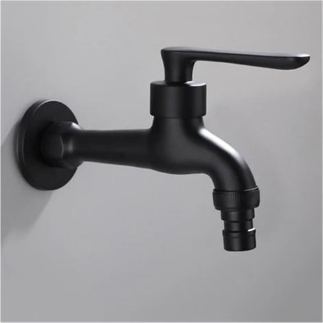 pezzo Prolunga per piscina nera, rubinetto per lavatrice con filettatura G1/2' in acciaio inox, rubinetto a parete (1/5)
