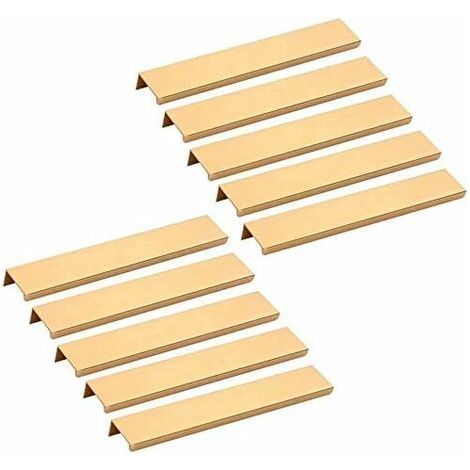 10pcs Poignée invisible Meuble -or Poignée d’Armoire de Cuisine Meuble Tiroir 160MM (1/5)
