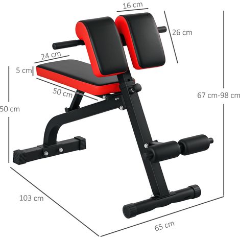 Roman Chair Hyperextension Bank & Hantelbank Klappbar Trainingsbank, Multifunktion Fitnessbank bis 300 kg (1/5)