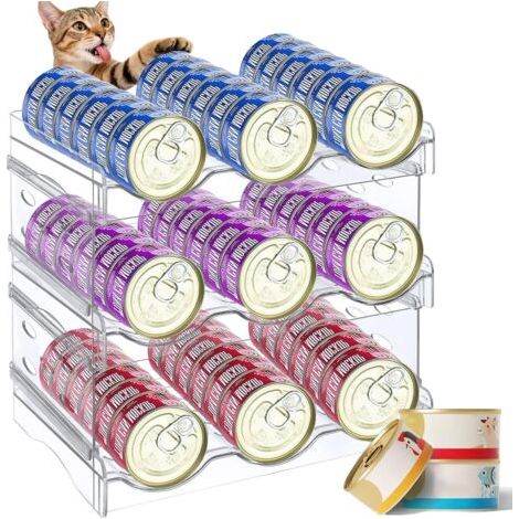 Range-Bouteilles, Range Bouteille Frigo Empilable Boisson Transparent Casier, Style Moderne, Plastique Pet, Adapté pour Cuisine, Placard, Réfrigérateur, Bar et Bureau (3 Niveaux) (1/5)