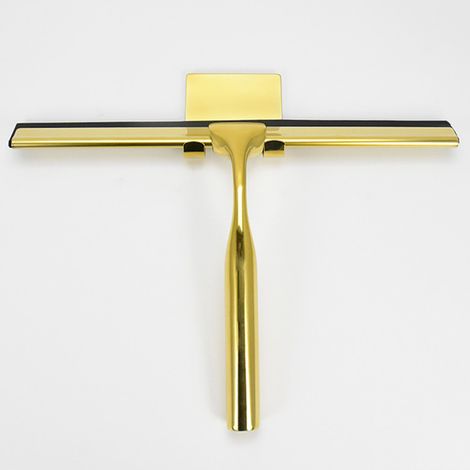 Limpiador de ducha de acero inoxidable, limpiacristales de 26 cm con gancho, limpieza de espejos y azulejos