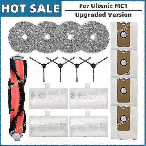 S'applique aux accessoires de rechange compatibles avec l'aspirateur robot Ultenic MC1 : brosse latérale principale, filtre HEPA, chiffon de nettoyage (édition DP). WHBYV (1/4)
