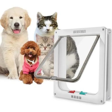 Chatière pour Chat - ABURNUDREY - Grande chatière - 25cm x 23.5cm - 4 modes de commutation - Intérieur (1/4)