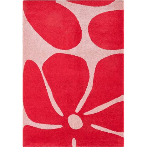 Tapis rouge moderne épais doux à poils longs intérieur - 80 x 140 cm (1/5)