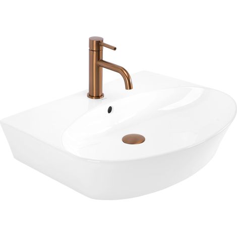 AUFSATZWASCHBECKEN AUS KERAMIK REA KIM 60 WHITE OVALE