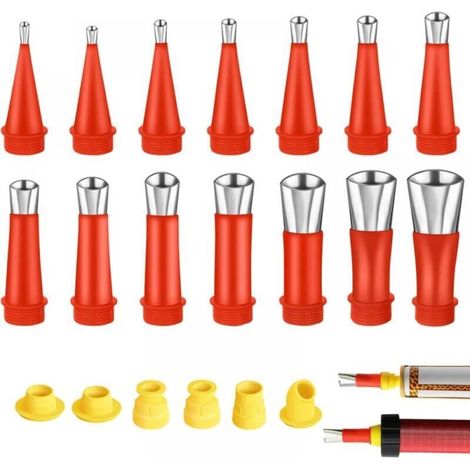 Acier Inoxydable Calfeutrage Buse Applicateur, 20PCS d'outils de Buse en Caoutchouc Intégré Universel, Buse de Pistolet à Calfeutrer Outil de Calfeutrage pour Cuisine, Salle de Bain (1/4)