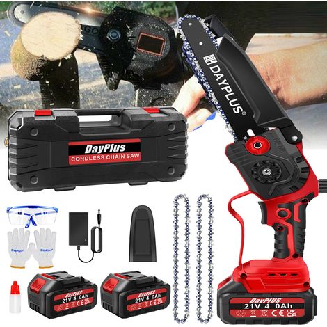 Cordless Chainsaw Battery Electric Saw Handheld Wood Cutting Tree Branch Garden 2PCS Battery (1/5)