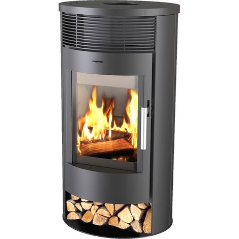 Poêle à bois ventilé 7kW – Longueur max de bûche 50cm – Évacuation des fumées arrière – Classe énergétique A+ – Vertex (1/3)
