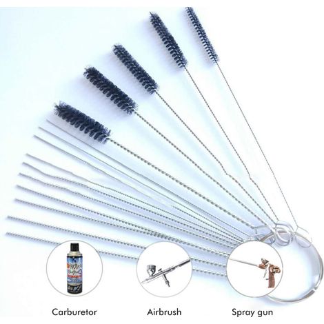 Kit de nettoyage pour carburateurs (résidus de carbone, gicleurs, aiguilles et brosses en acier inoxydable) pour motos, cyclomoteurs et postes à souder. (1/4)