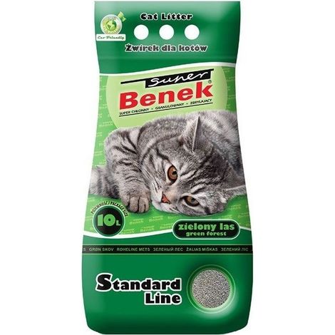 SUPER BENEK STANDARD Litière pour chat Grain de bentonite Forêt verte 10 l
