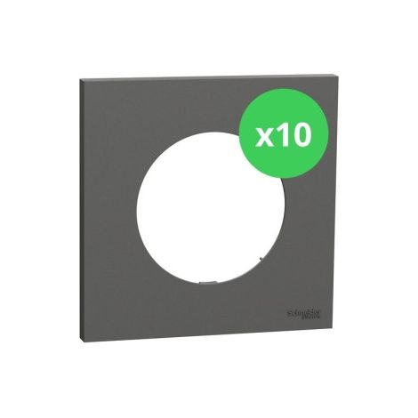 Schneider - Odace 2025 - LOT de 10 Plaques de finition 1 poste - Gris basalte - Ru00e9f : S904702 x 10 (1/5)