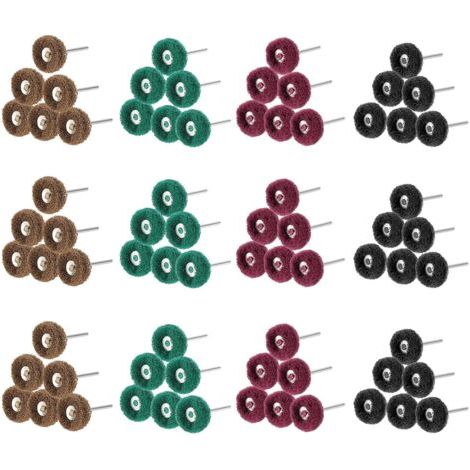 Lot de 80 Roues de polissage abrasif de 25 mm, Accessoires de polissage pour outils rotatifs Dremel,tampon à récurer et queue en métal (1/5)