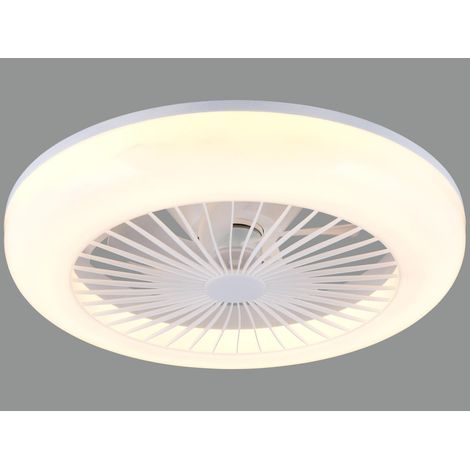 Reality MORA lámpara de techo blanca con ventilador integrado