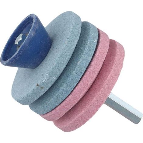 Afilador apto para cuchillas de cortacésped, afilador de doble capa apto para cuchillas de cortacésped, afilador resistente al desgaste (1/4)