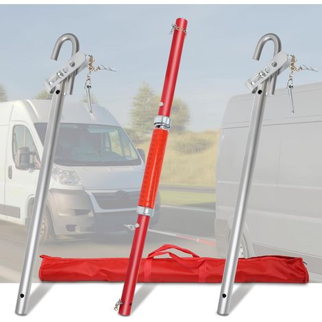 Barre de remorquage pour Voiture 3T - 3 pièces galvanisées avec Amortisseur à Ressorts 196 cm, aide au remorquage pour voiture, jusqu'à 3000 kg (1/5)