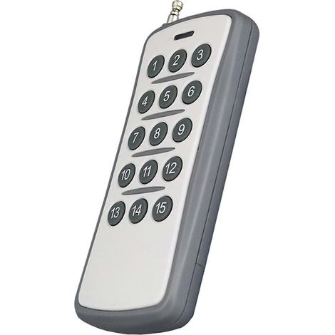 JANMIR-Télécommande sans fil à code d'apprentissage avec puce 1527, longue portée 315 MHz/433 MHz, émetteur 15 boutons, grise (1/5)