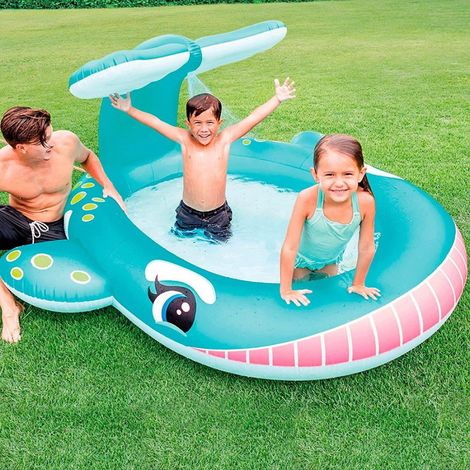 Trade Shop - KINDERPOOL WHALE SPLASH 201X196X91CM MEHRFARBIGER GARTEN SOMMER 57440 - (1/5)