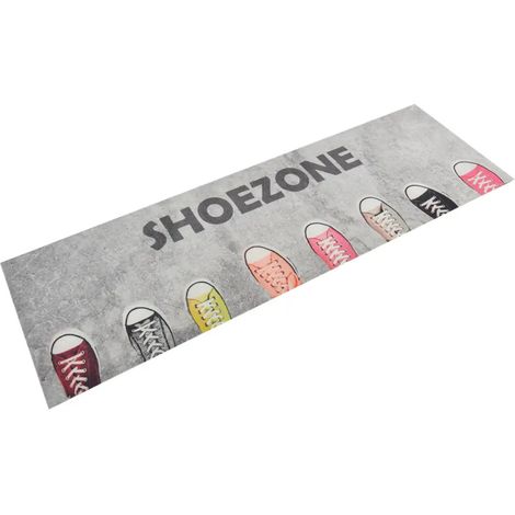 Tapis de cuisine lavable design élégant 180 x 60 cm antidérapant confortable en velours gris (1/5)