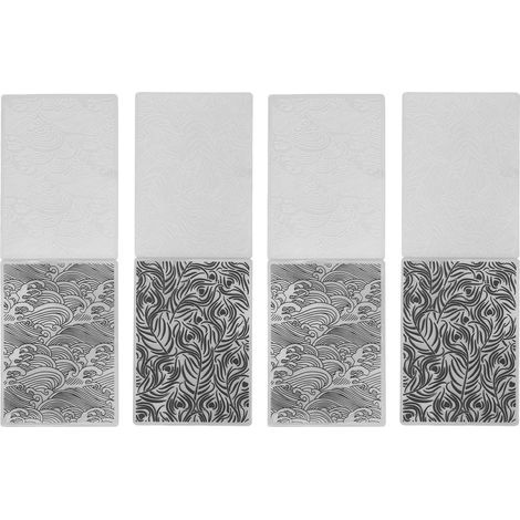 wiederverwendbare Prägeschablonen aus Kunststoff im Wellen- und Pflanzendesign für Karten und Umschläge zum Selbermachen (1/5)