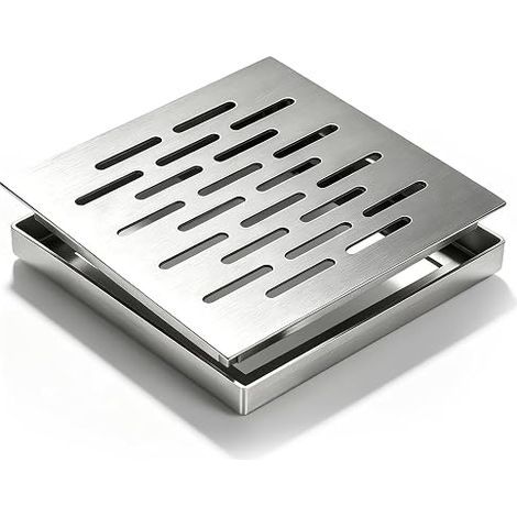 Siphon de douche en acier inoxydable - 150 x 150 cm - 200 x 200 cm - Carré - cadre pour extérieur, salle de bain, jardin, terrasse - 150 x 150 x 20 mm (1/5)