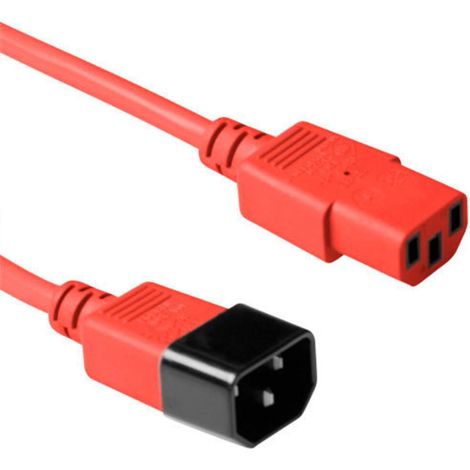 MicroConnect C14F auf C13M Stromkabel, Rot, 3 m, PE1413R3