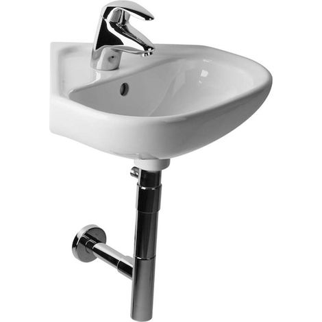 Jika Deep - Lavabo angolare, 450x460mm, con troppopieno, con foro per rubinetto, bianco H8166120001041