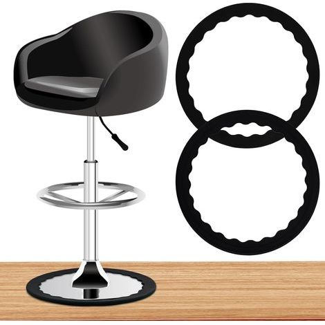 2pcs Anneau de protection, Silicone antidérapant, Pour base ronde 36-42cm, Tabouret de bar, Plancher bois (1/5)