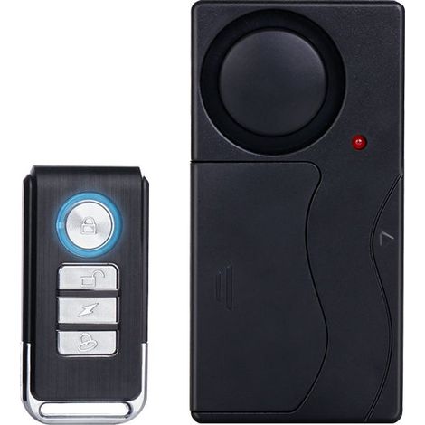 Alarme vibrante sans fil, adaptée aux vélos, motos, voitures, véhicules, portes et fenêtres, volume de 110 décibels (piles non incluses).